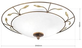 Orion DL 7-338/2 - Mennyezeti lámpa LUCA 2xE14/40W/230V átm. 40 cm bronz/patinás