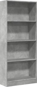 vidaXL betonszürke szerelt fa könyvespolc 60 x 24 x 143 cm