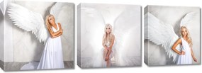 Vászonkép Triptichon 3x 30x30 Angyallány Szőke