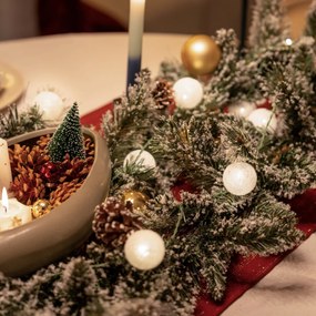 Karácsonyi girland fehér arannyal 270 cm LED-del és időzítővel - Jack