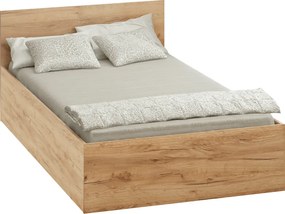 Ágy fém ráccsal és tárolóhellyel, 120x200, tölgy craft arany, DOLI