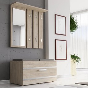 Odell Opal előszobafal, 85x45x35 cm, sonoma