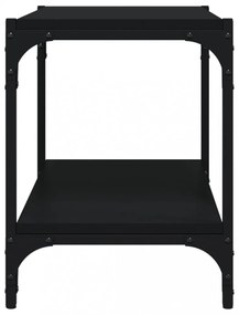 fekete szerelt fa és acél TV-szekrény 60 x 33 x 41 cm