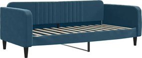 vidaXL kék bársony kanapéágy 90 x 200 cm