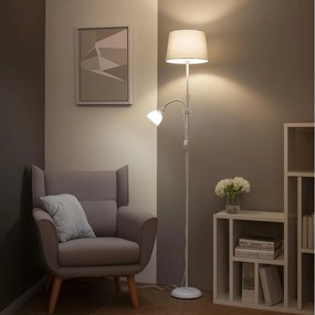 Brilagi - CERIA állólámpa 1xE27/100W/230V + 1xE14/25W fehér/szürke
