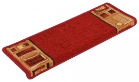 15 db piros öntapadó lépcsőszőnyeg 65x21x4 cm