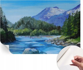 Dekoratív öntapadós fotótapéta irodába Hegyi táj 104x70 cm