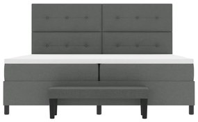 vidaXL Box Spring Ágy Matraccal és Pad Dark Grey 200x200 cm Szövet