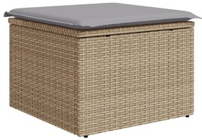 5 Részes Kert Bútor Szett Párnákkal Bézs Poli Rattan