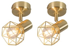 2 db-os készlet Art Deco spotlámpa réz forgó és dönthető - Mosh