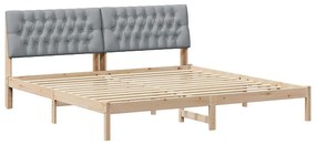 Ágykeret Kárpitozott Fejtámlával fejtámlával Barna 200 x 200 cm