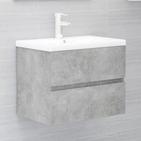 betonszürke szerelt fa mosdószekrény 60 x 38,5 x 45 cm