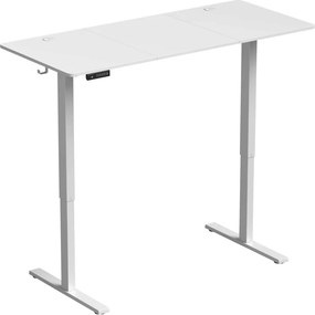 Állítható íróasztal memóriafunkcióval, 140 x 60 cm LED kijelzővel, fehér