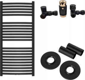 Fekete lĂ©tra radiĂĄtor fĂŒrdĆszobĂĄba, tartozĂ©kokkal
