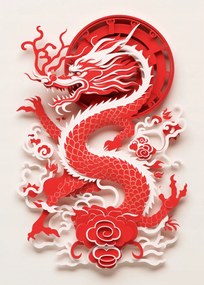 Poszter 25x35cm Vörös sárkány