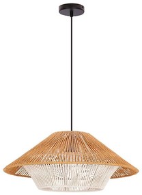 AFRICA függőlámpa kábellel 1xE27/40W/230V, átm. 50 cm, barna/krémszínű