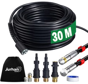 Jurhan Premium csőtisztító készlet, 30m, fekete