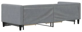 világosszürke kihúzható szövet heverő fiókokkal 80 x 200 cm