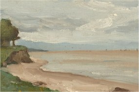 Kép - Jean-Baptiste-Camille Corot, Beach Near Etretat, reprodukciók (90x60 cm)