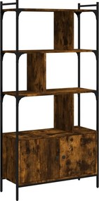 vidaXL füstös tölgy szerelt fa könyvespolc ajtókkal 76,5x30x154,5 cm
