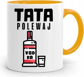 Sárga Apák Napi Bögre Apáknak Apa Öntsön fényképes nyomattal