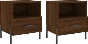 vidaXL 2 db barna tölgyszínű szerelt fa éjjeliszekrény 40x35x47,5 cm