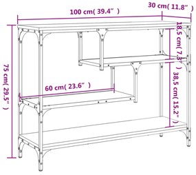 fekete szerelt fa tálalóasztal 100x30x75 cm