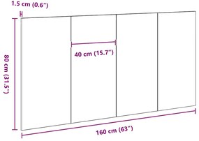 Fejtámla Musta tammi 160 x 1,5 x 80 cm Faanyag