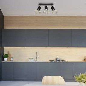 Spotlámpa DANTE 3xGU10/25W/230V fekete/arany