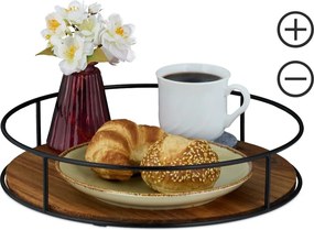 Kerek tálaló tálca fém oldallal