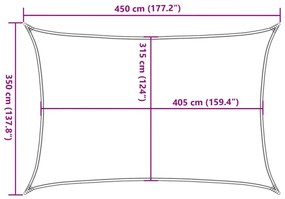 narancssárga HDPE napvitorla 160 g/m² 3,5 x 4,5 m