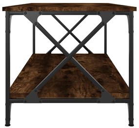 Füstös tölgy szerelt fa és vas dohányzóasztal 100 x 50 x 45 cm