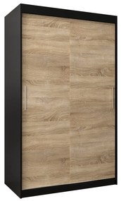 Ruhásszekrény 120 cm Toki (matt fekete + szonoma tölgy). 1064810