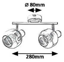 Rabalux 5398 - Spotlámpa SALAZAR 2xE14/40W/230V