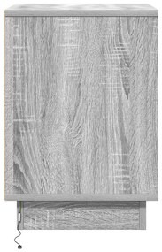 Éjjeli szekrény LED lámpával Szürke Sonoma 39x34,5x50 cm