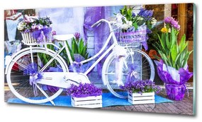Üvegkép falra Fehér kerékpár osh-96033947