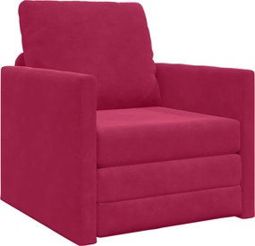 vidaXL Kanapéágy 60cm Bordó Bársony