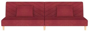 vidaXL kétszemélyes bordó szövet kanapéágy két párnával