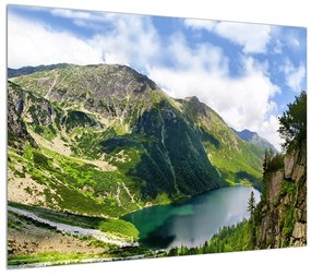 Hegyi tájkép és tó (70x50 cm)