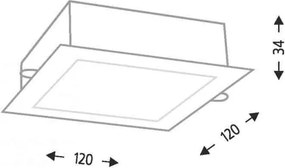 ANTIGO 8059 TOTTORI Fürdőszobai Beépíthető Lámpa Fekete LED IP44