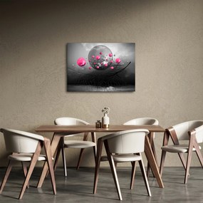 Rózsaszín absztrakt gömbök képe (70x50 cm)
