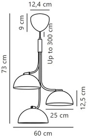 DFTP by Nordlux - Csillár zsinóron TULLIO 3xE14/25W/230V fekete