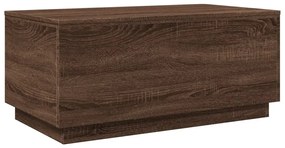 Barna tölgyszínű dohányzóasztal LED-lámpákkal 90x50x40 cm