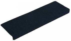 15 db tűvel lyuggatott kék szövet lépcsőszőnyeg 65x21x4 cm