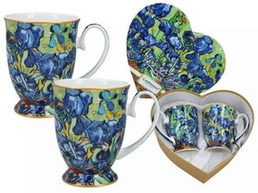 Van Gogh Íriszek porcelán bögre szett szív alakú díszdobozban - CARMANI