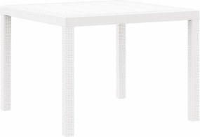 vidaXL Kerti Asztal Fehér 100 x 100 x 73 cm polirattan