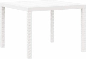 vidaXL Kerti Asztal Fehér 100 x 100 x 73 cm polirattan