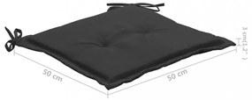 4 db fekete oxford szövet kerti székpárna 50x50x4 cm