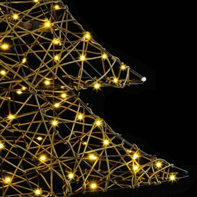 Karácsonyfa 120 LED-del Meleg fehér 120 cm Rattan