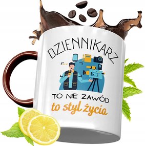 Bordó Bögre Újságírónak Születésnapra Ajándék fényképes nyomattal